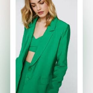 Nasty Gal NWT Oversized Shoulder-Padded Blazer – Green | Size 6
